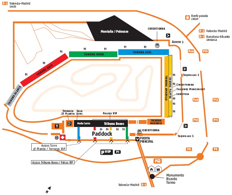 2008 Valencia MotoGP - Ricardo Tormo Valencia Circuit Track Layout